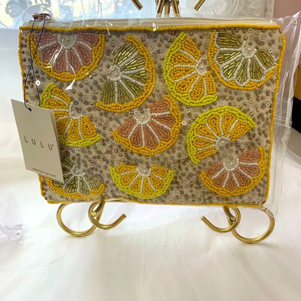 Lulu beaded lemon cultch NWT
